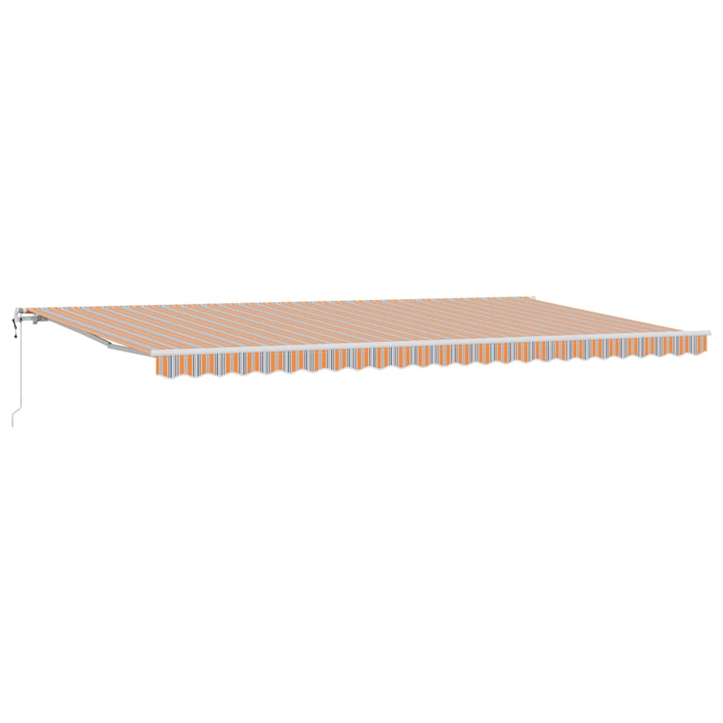 Utdragbar Markis Flerfärgsdesign 600 × 350 Cm Duk Och Aluminium