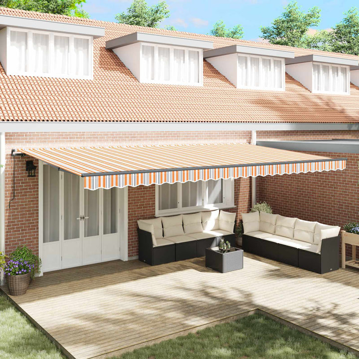 Utdragbar Markis Flerfärgsdesign 600 × 350 Cm