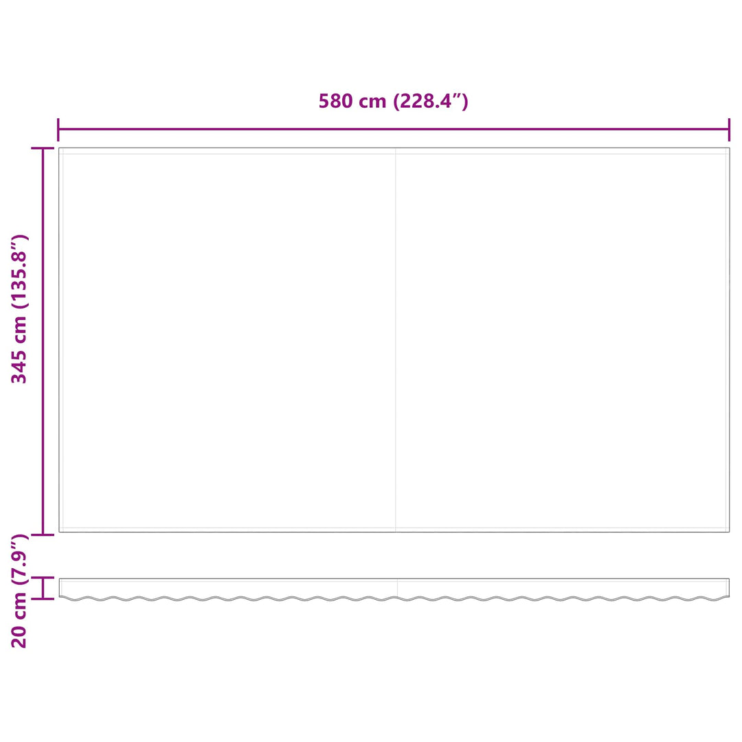 Utdragbar Markis Flerfärgsdesign 600 × 350 Cm