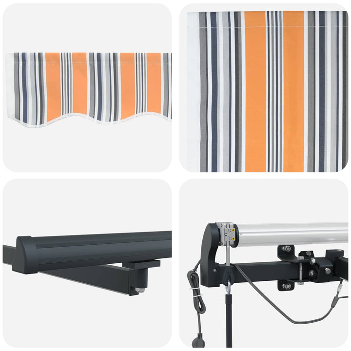 Utdragbar Markis Flerfärgsdesign 600 × 350 Cm Polyester