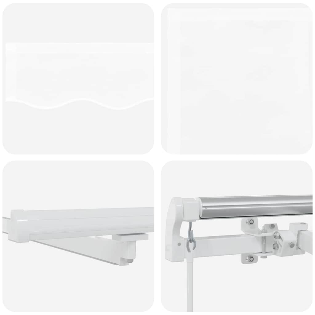 Utdragbar Markis Vit 600 × 350 Cm Duk Och Aluminium