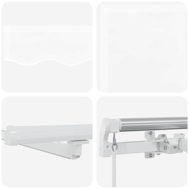 Utdragbar Markis Vit 600 × 350 Cm Duk Och Aluminium