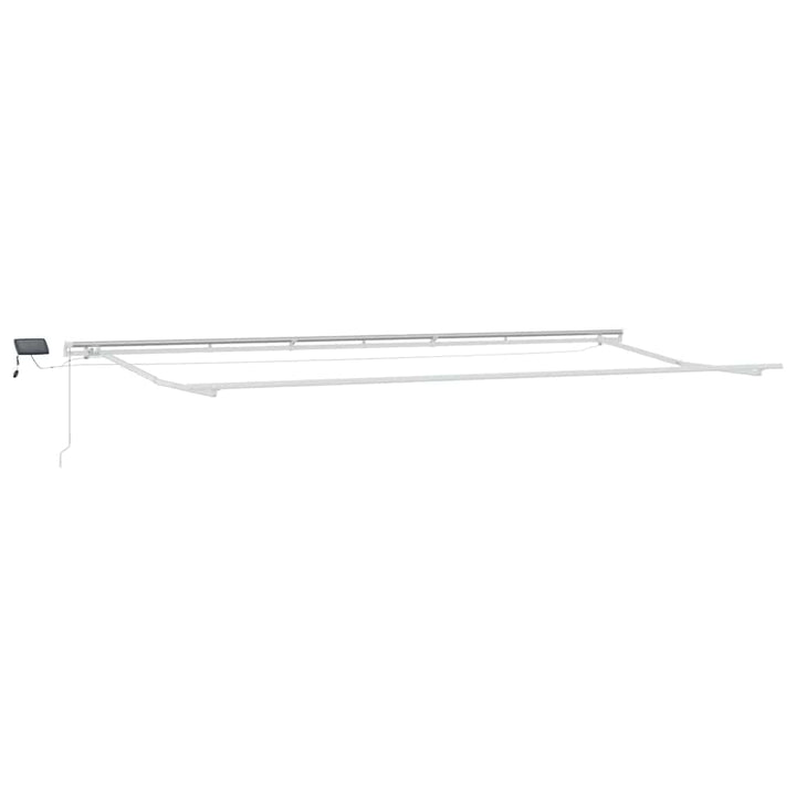 Utdragbar Markis Vit 600 × 350 Cm Duk Och Aluminium