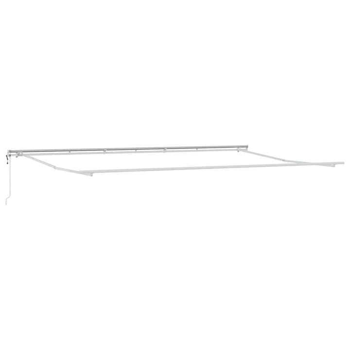 Utdragbar Markis Vit 600 × 350 Cm Duk Och Aluminium