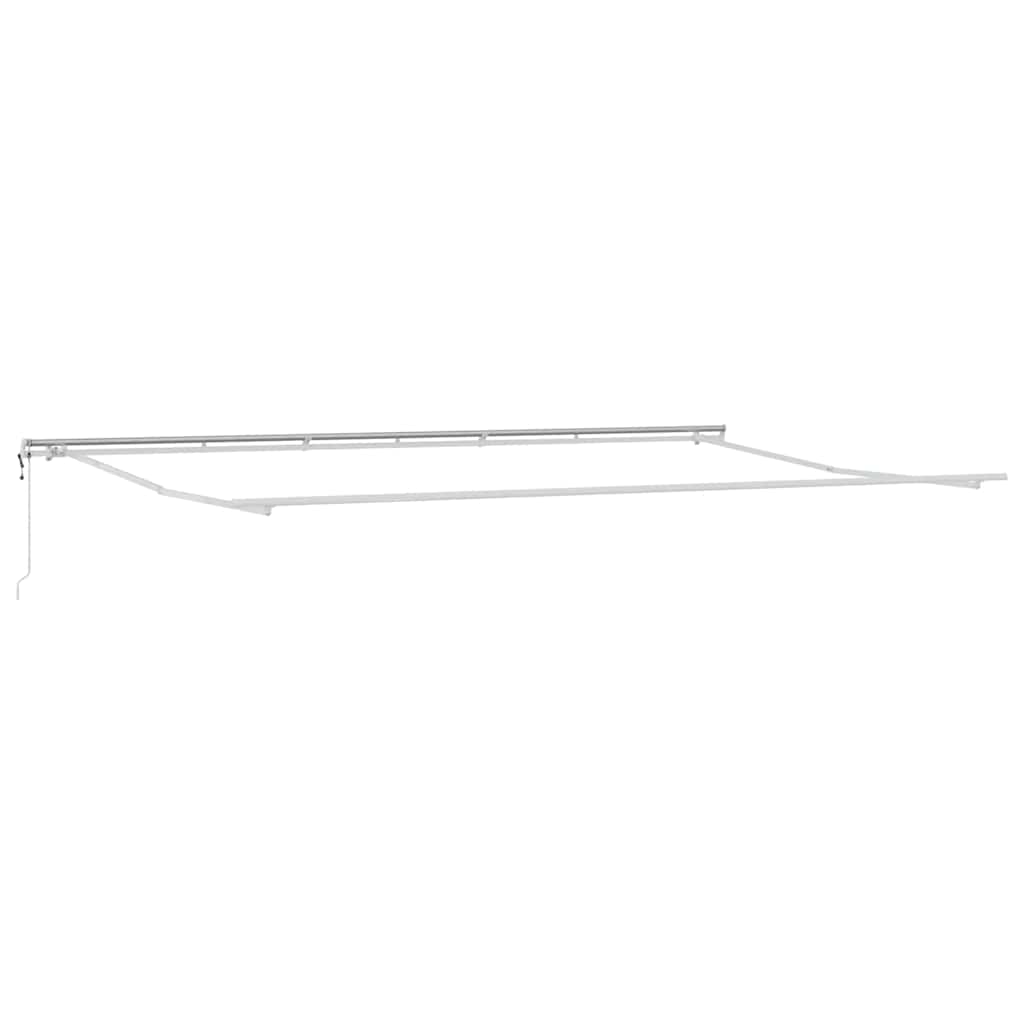Utdragbar Markis Vit 600 × 350 Cm Duk Och Aluminium