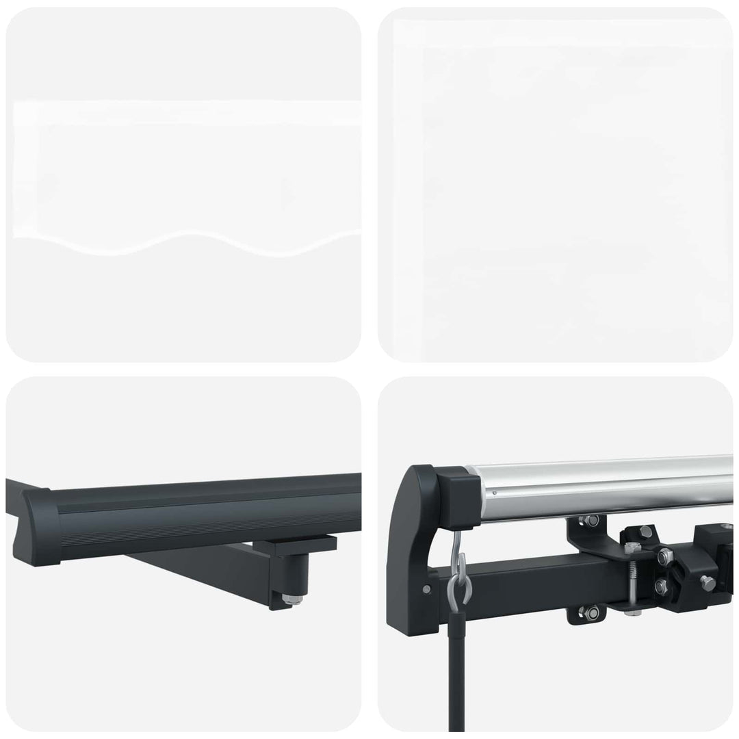 Utdragbar Markis Vit 600 × 350 Cm Polyester Och Aluminium