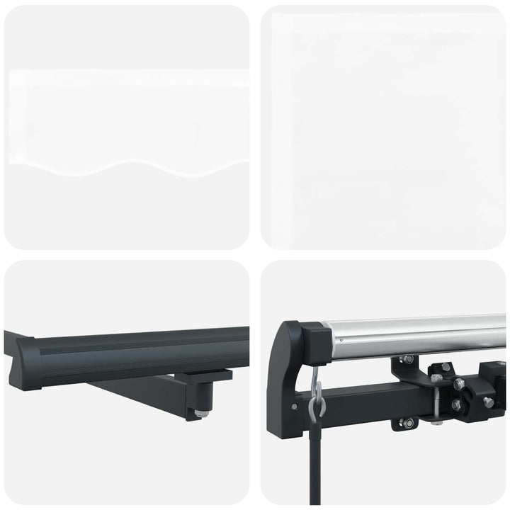 Utdragbar Markis Vit 600 × 350 Cm Polyester Och Aluminium
