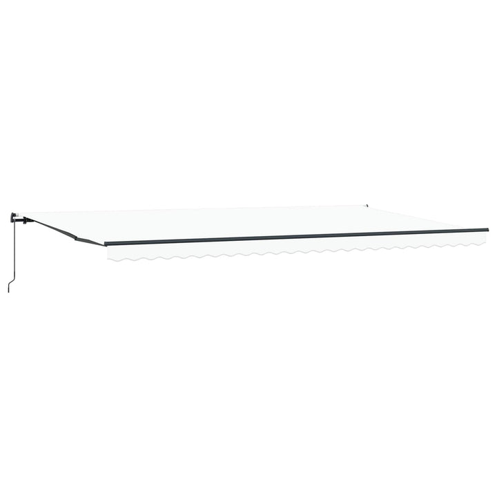 Utdragbar Markis Vit 600 × 350 Cm Polyester Och Aluminium