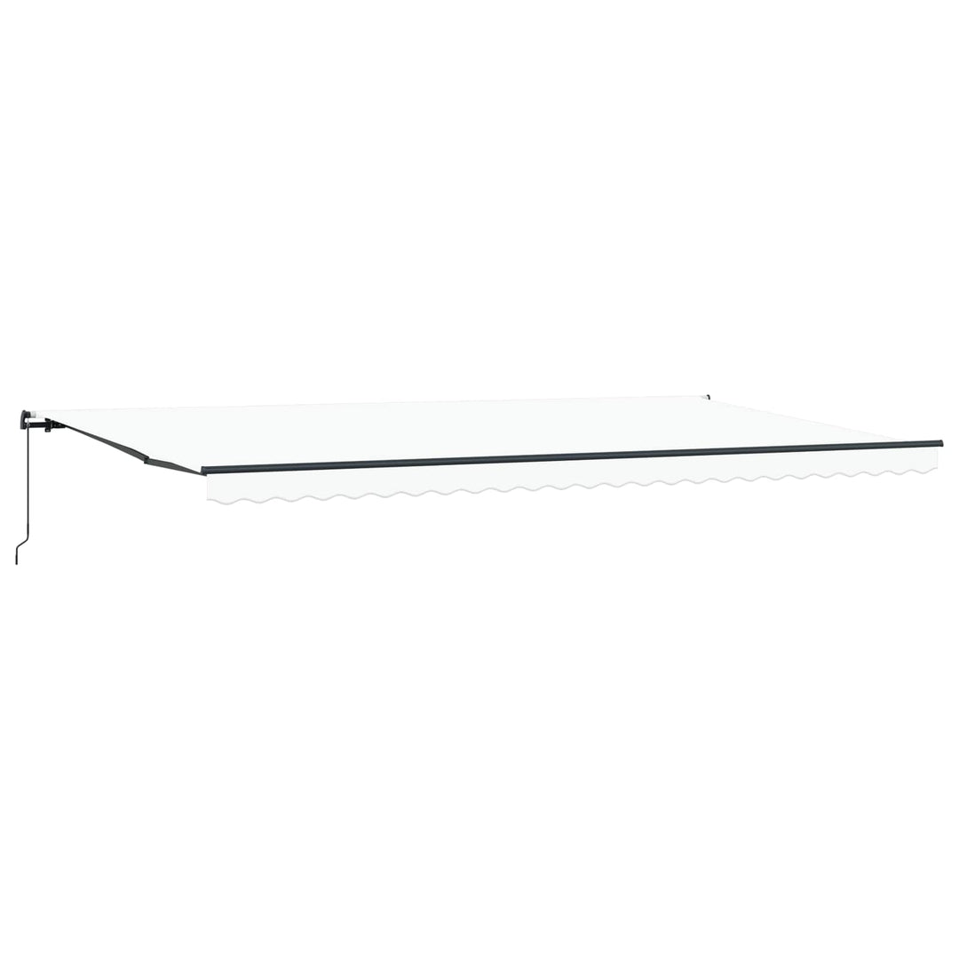 Utdragbar Markis Vit 600 × 350 Cm Polyester Och Aluminium