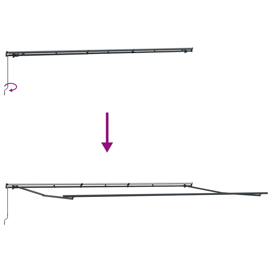 Utdragbar Markis Vit 600 × 350 Cm Polyester Och Aluminium