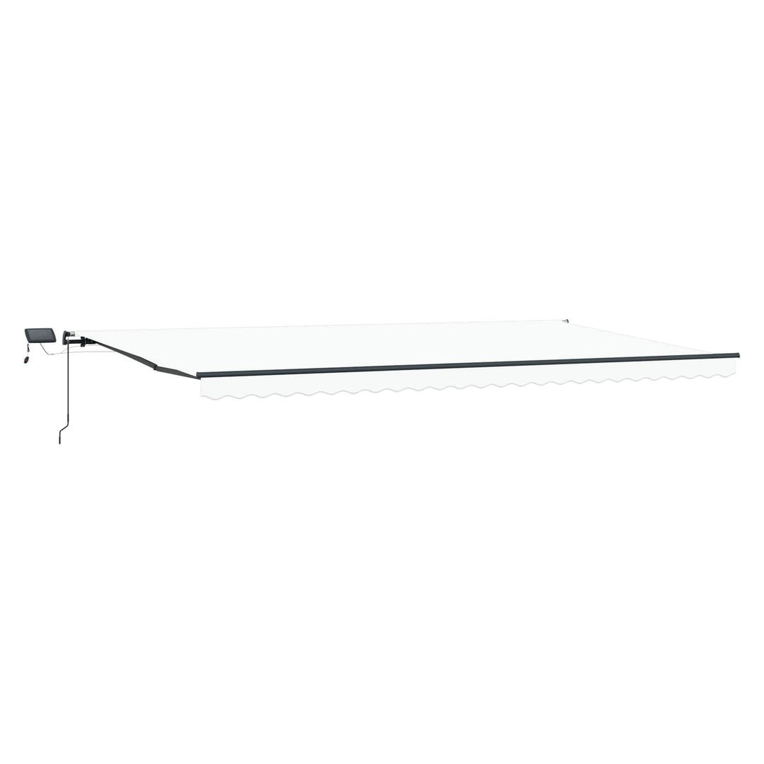 Utdragbar Markis Vit 600 × 350 Cm Duk Och Aluminium