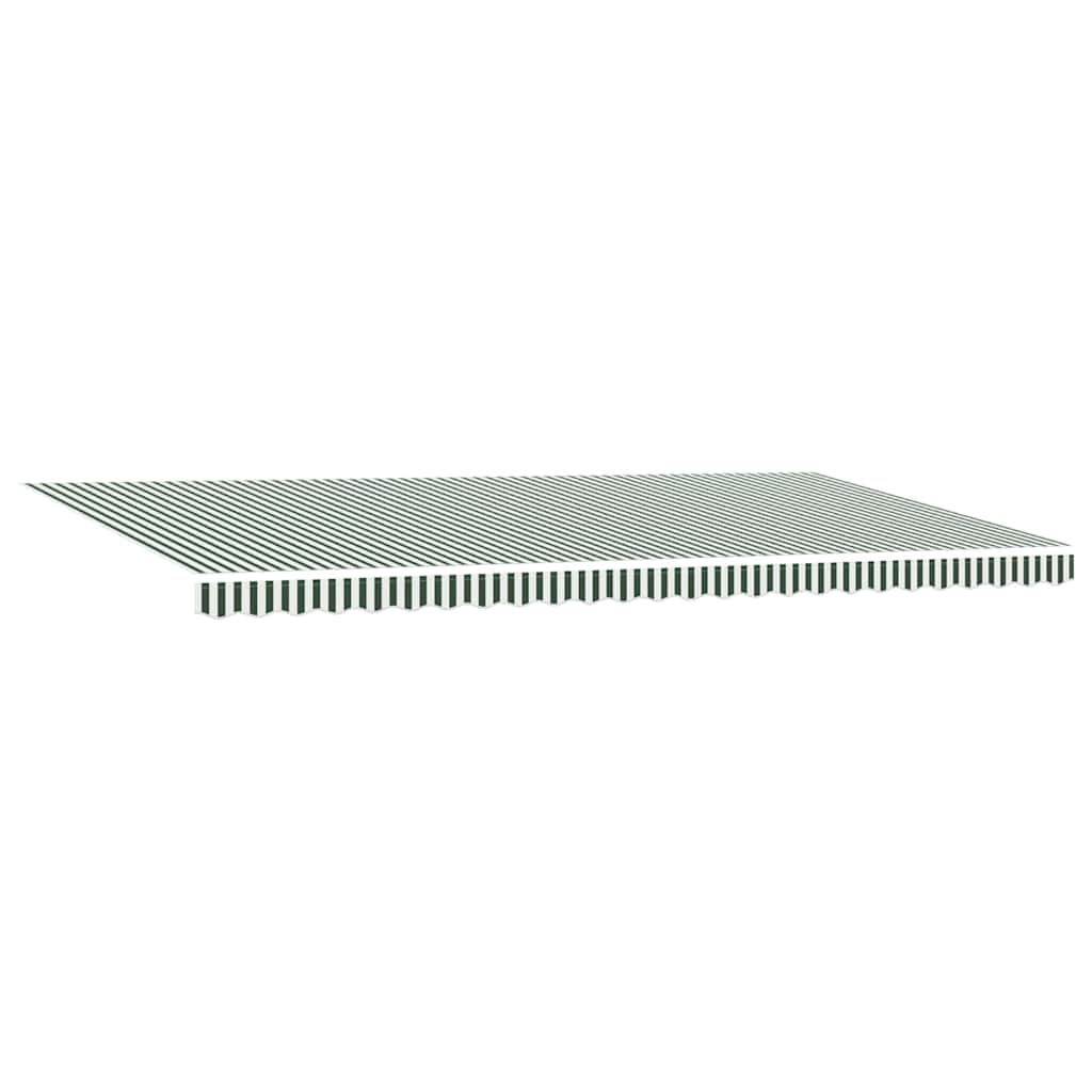Utdragbar Markis Grön Och Vit 600 × 350 Cm Duk Och Aluminium