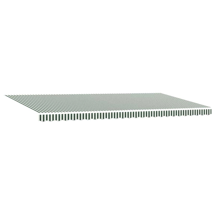 Utdragbar Markis Grön Och Vit 600 × 350 Cm Duk Och Aluminium