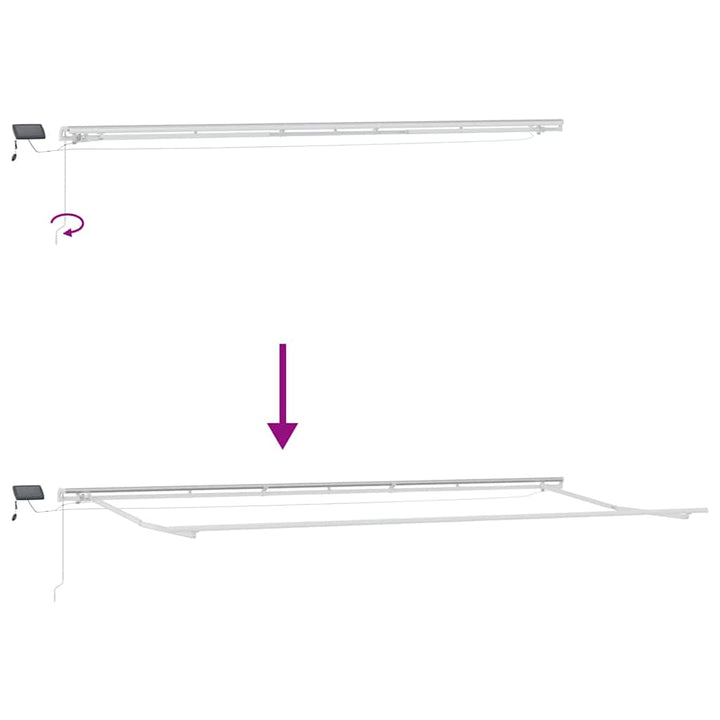 Utdragbar Markis Grön Och Vit 600 × 350 Cm Duk Och Aluminium