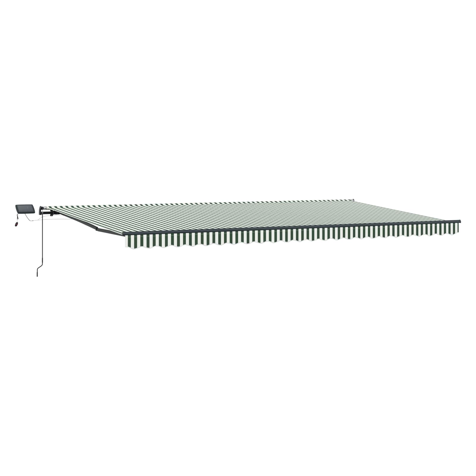 Utdragbar Markis Grön Och Vit 600 × 350 Cm Duk Och Aluminium