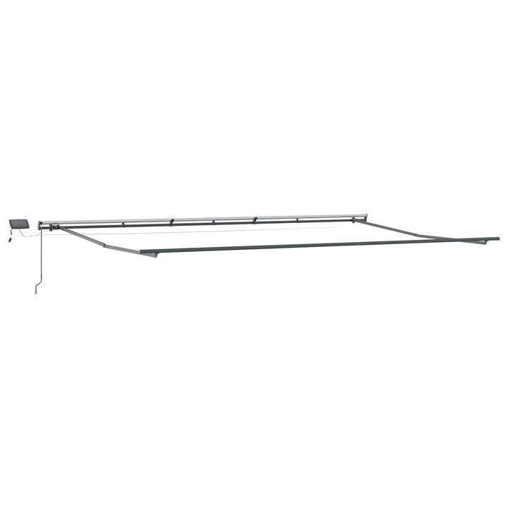 Utdragbar Markis Grön Och Vit 600 × 350 Cm Duk Och Aluminium