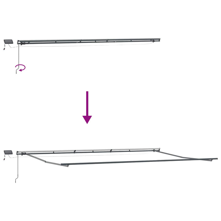 Utdragbar Markis Grön Och Vit 600 × 350 Cm Duk Och Aluminium