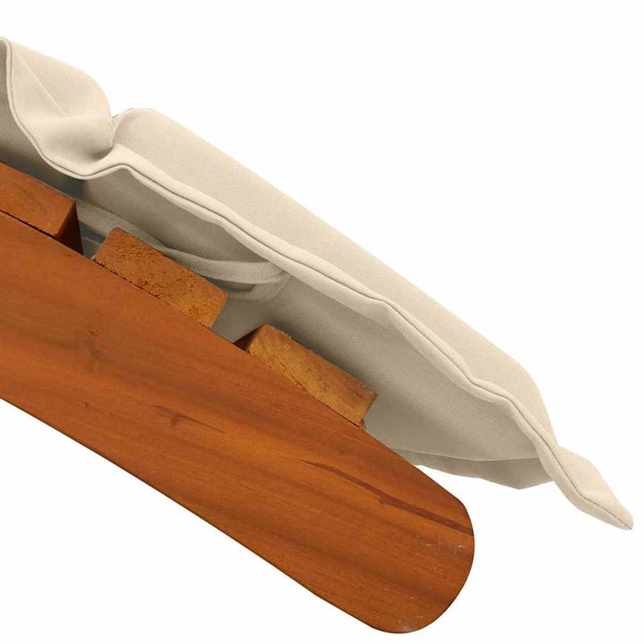 Solsäng Med Kudde 2 Pcs Beige Massivt Akaciaträ