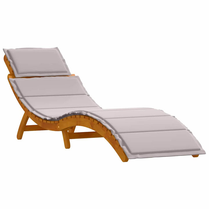 Solsäng Med Kudde 2 Pcs Taupe Massivt Akaciaträ