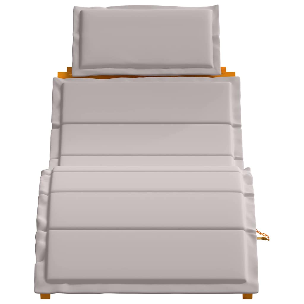 Solsäng Med Kudde 2 Pcs Taupe Massivt Akaciaträ