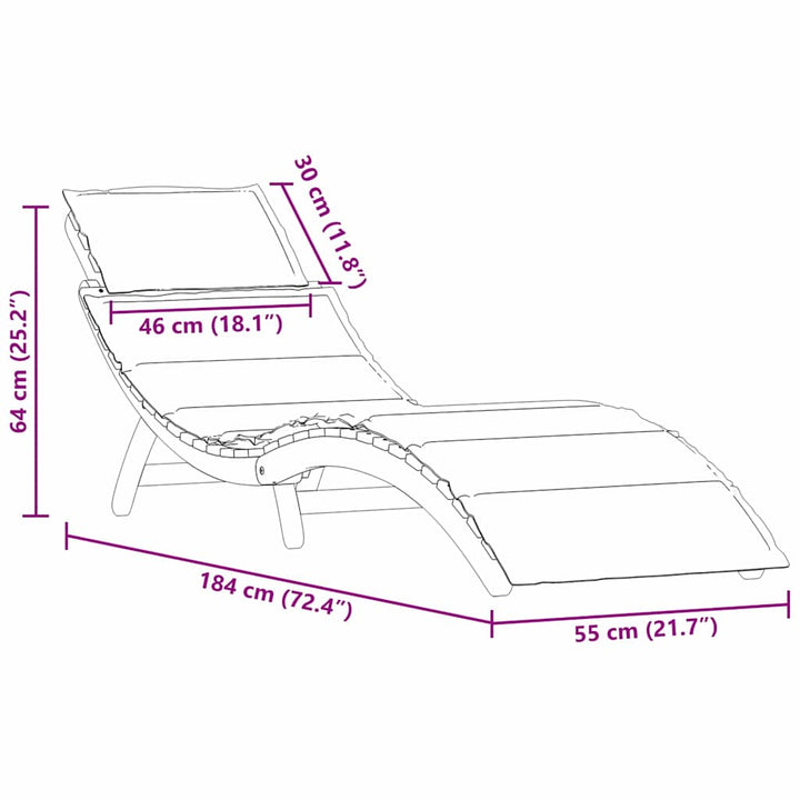 Solsäng Med Kudde 2 Pcs Taupe Massivt Akaciaträ