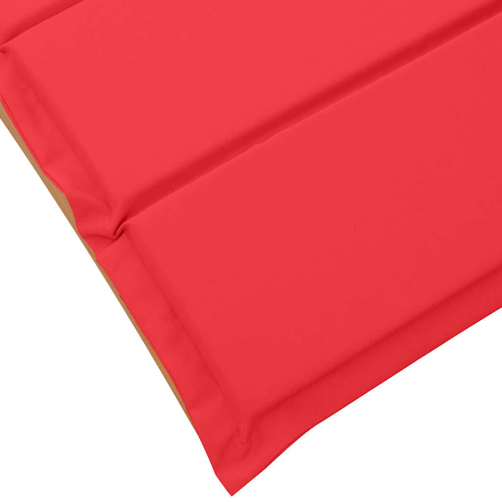 Solsäng Med Kudde 2 Pcs Röd Massivt Akaciaträ