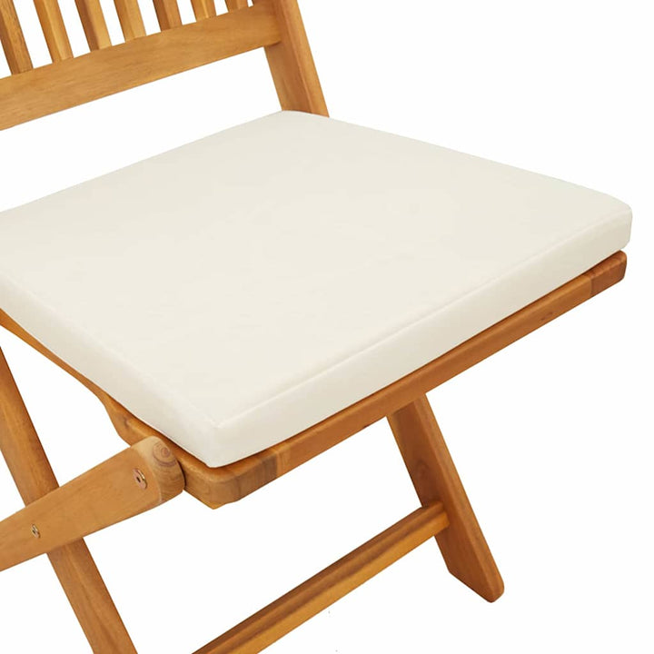 Fällstol Med Kudde 2 Pcs Brun Massivt Akaciaträ