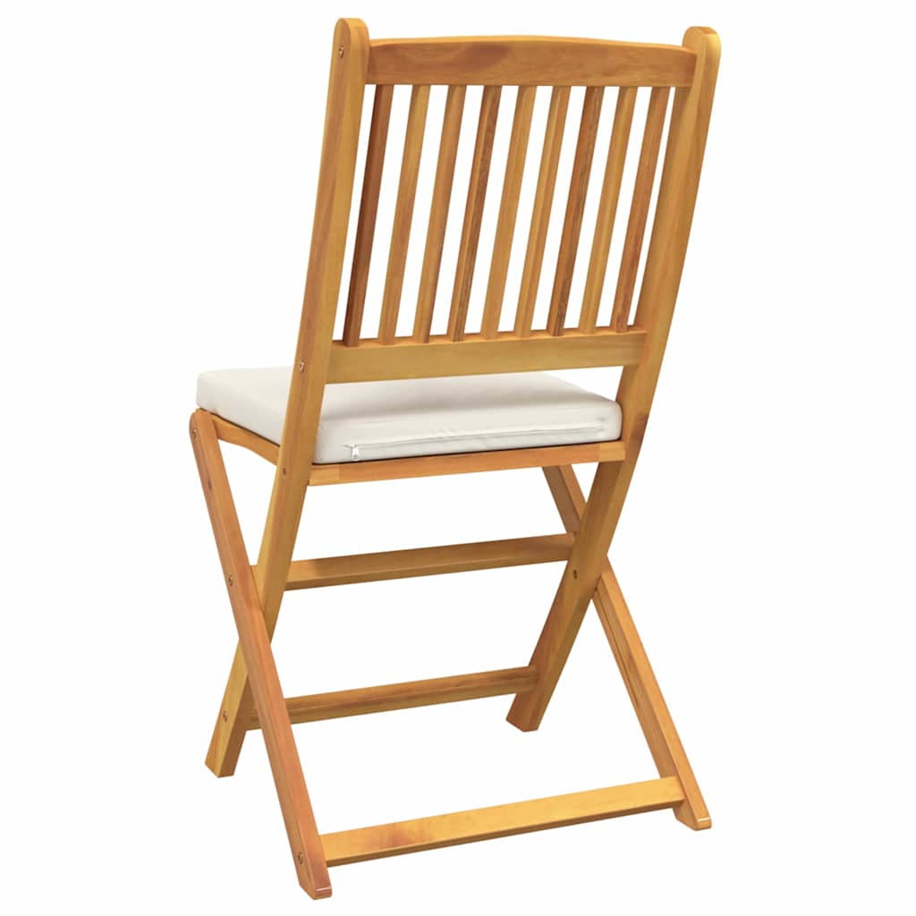 Fällstol Med Kudde 2 Pcs Brun Massivt Akaciaträ
