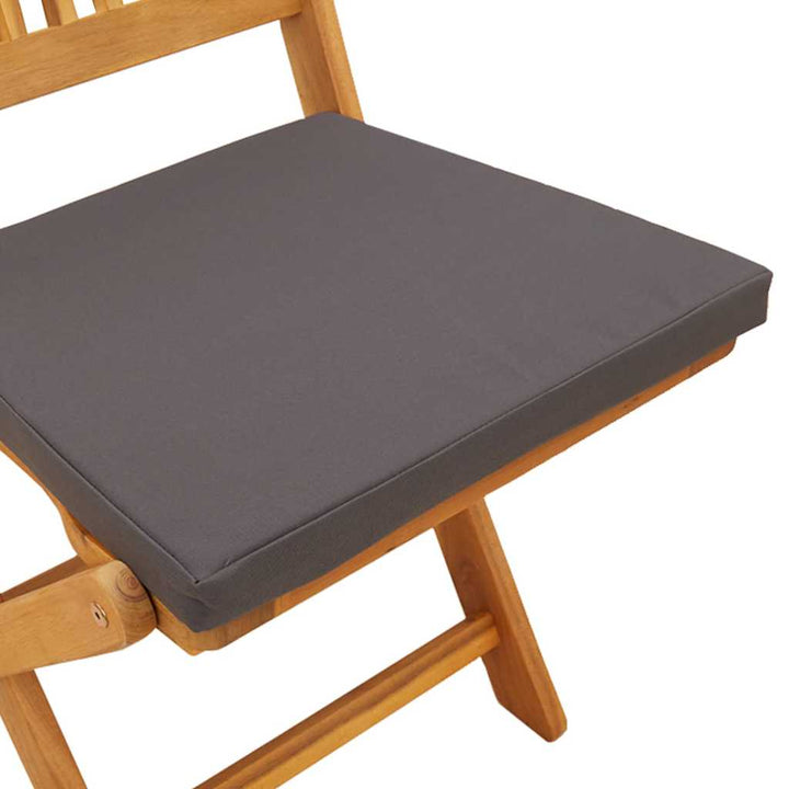 Fällstol Med Kudde 2 Pcs Brun Massivt Akaciaträ