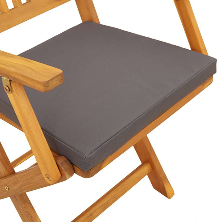 Fällstol Med Kudde 2 Pcs Brun Massivt Akaciaträ