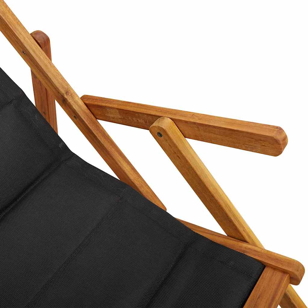 Strandstol Med Kudde 2 Pcs Brun Massivt Akaciaträ