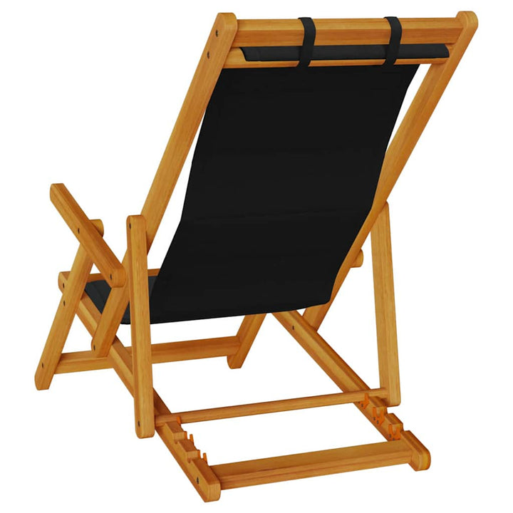 Strandstol Med Kudde 2 Pcs Brun Massivt Akaciaträ