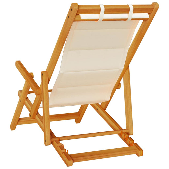 Strandstol Med Kudde 2 Pcs Brun Massivt Akaciaträ