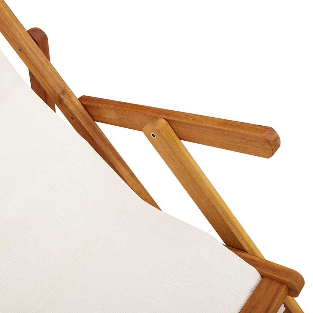 Strandstol Med Kudde 2 Pcs Brun Massivt Akaciaträ