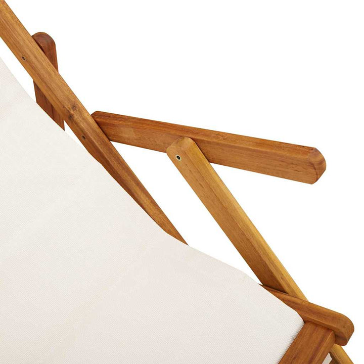 Strandstol Med Kudde 2 Pcs Brun Massivt Akaciaträ