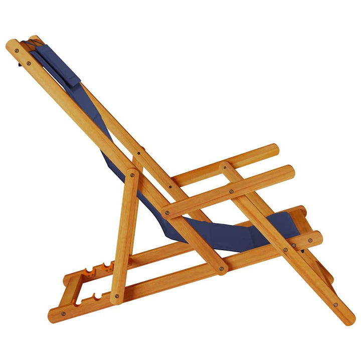 Strandstol Med Kudde 2 Pcs Brun Massivt Akaciaträ