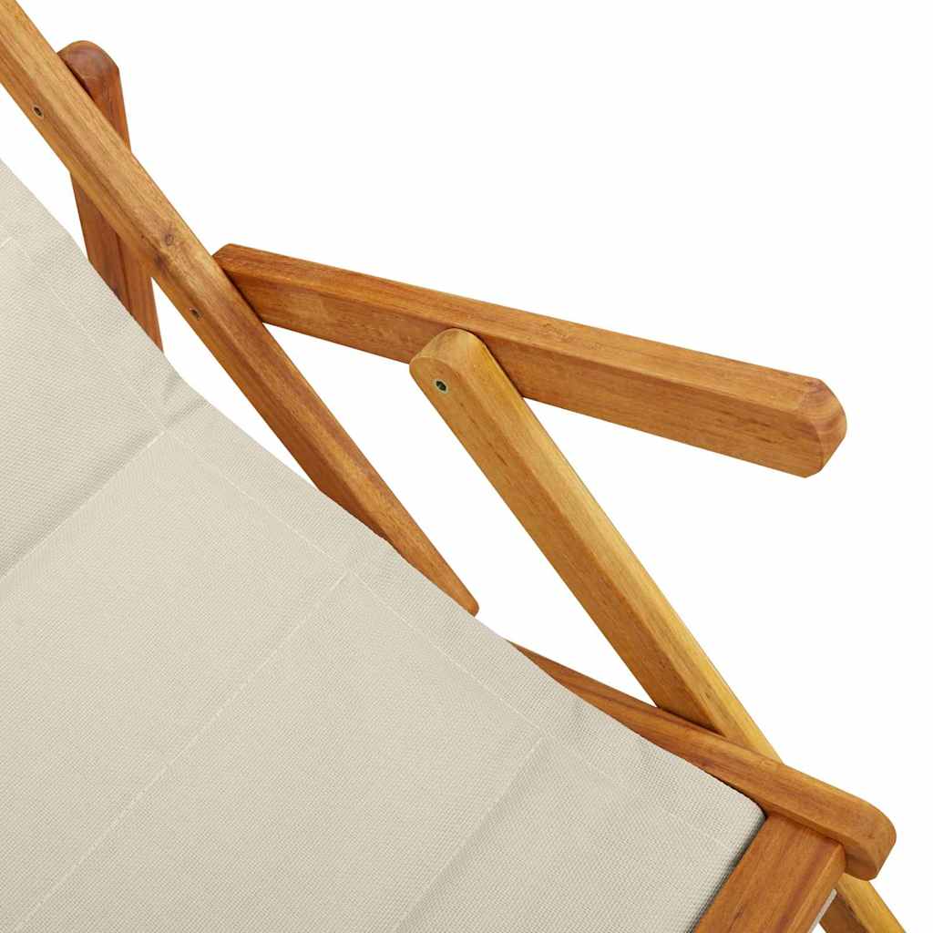 Strandstol Med Kudde 2 Pcs Brun Massivt Akaciaträ