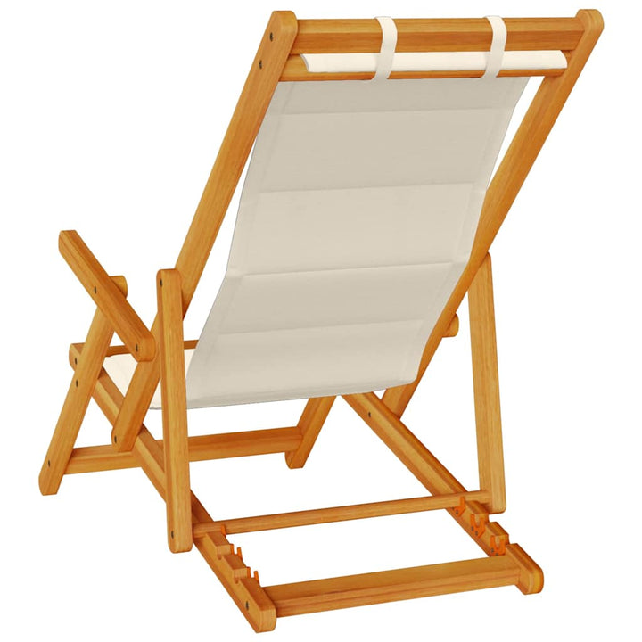 Strandstol Med Kudde 2 Pcs Brun Massivt Akaciaträ