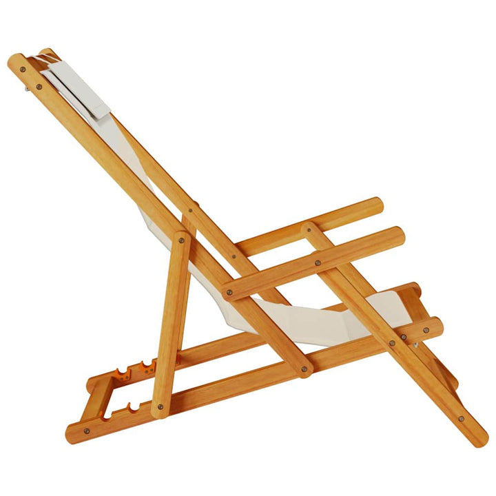 Strandstol Med Kudde 2 Pcs Brun Massivt Akaciaträ