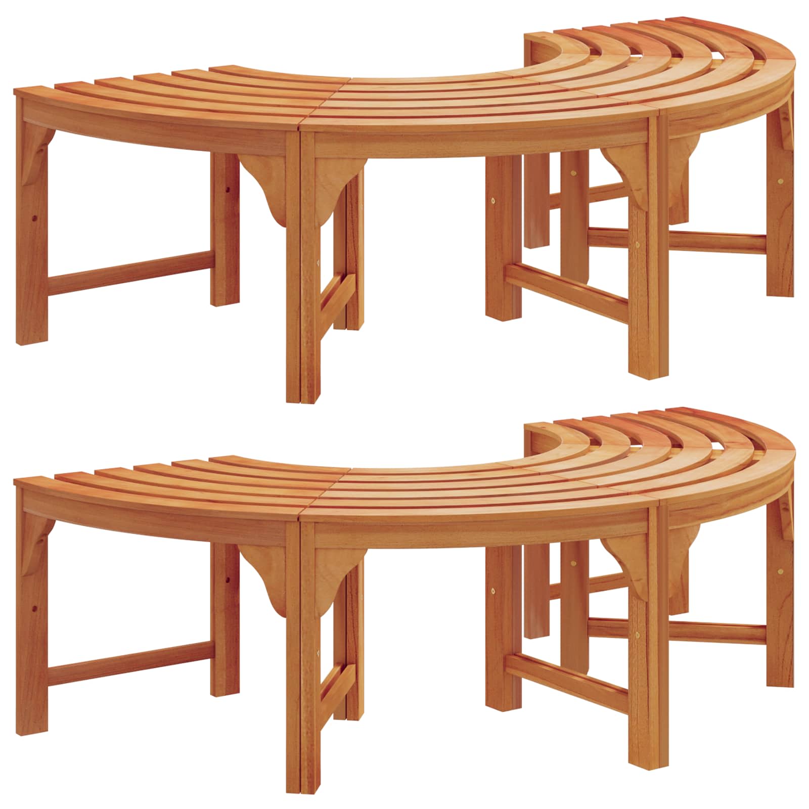 Trädbänk 2 Pcs Naturfärg 160 X 80 X 45Cm Massiv Eukalyptus Trä