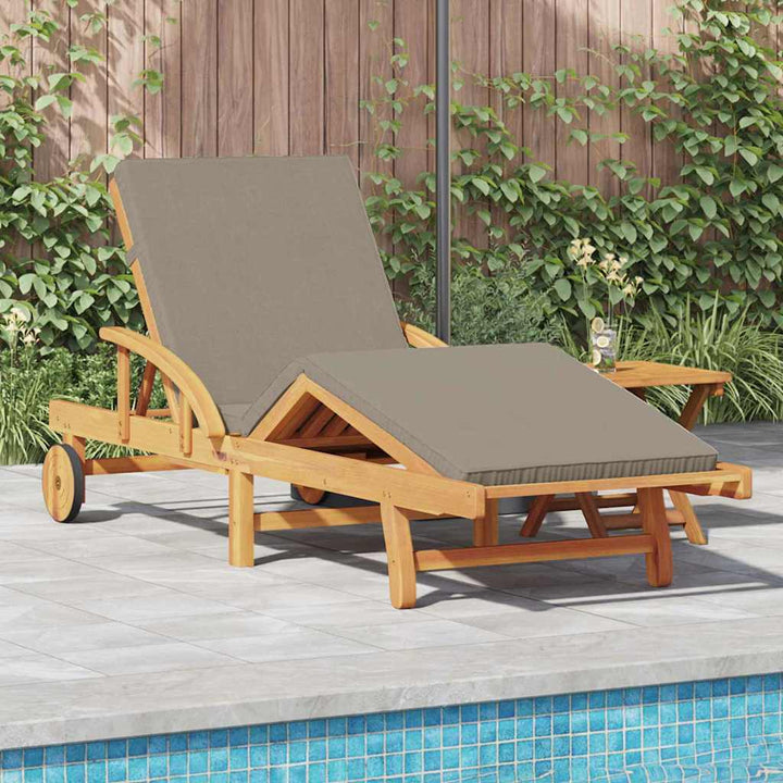 Solstol 2 Pcs Taupe 200 X 67 X 84 Cm Massivt Akaciaträ