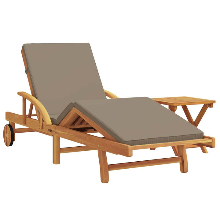 Solstol 2 Pcs Taupe 200 X 67 X 84 Cm Massivt Akaciaträ