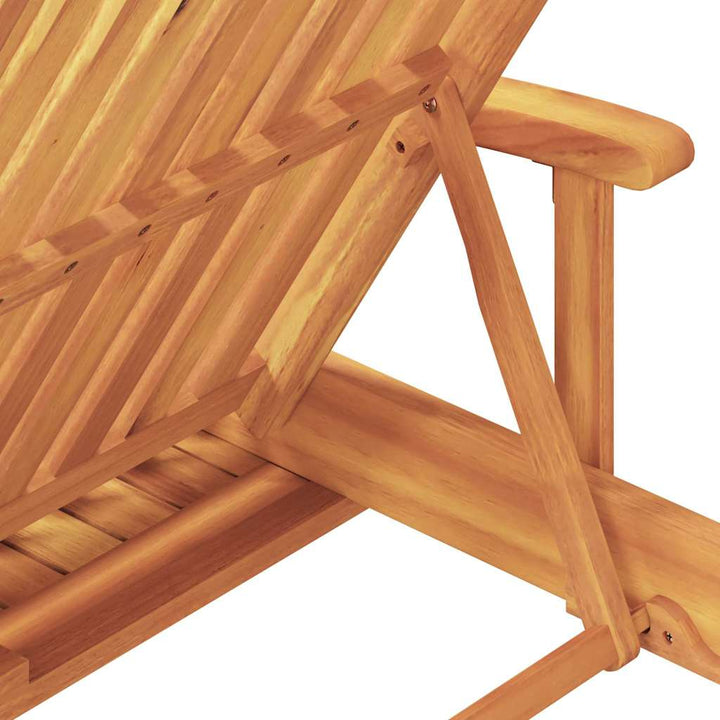 Solstol 2 Pcs Röd 200 X 67 X 84 Cm Massivt Akaciaträ