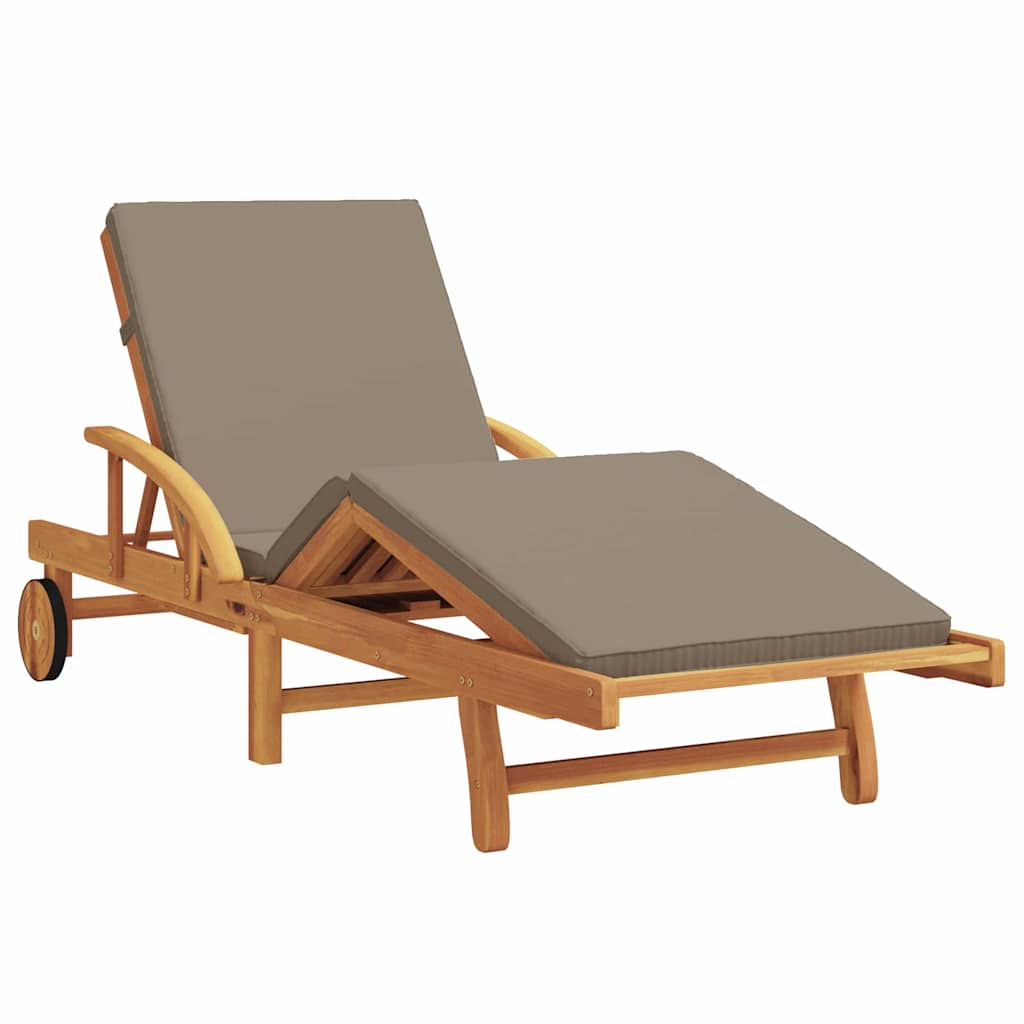 Solstol 3 Pcs Taupe 200 X 67 X 84 Cm Massivt Akaciaträ