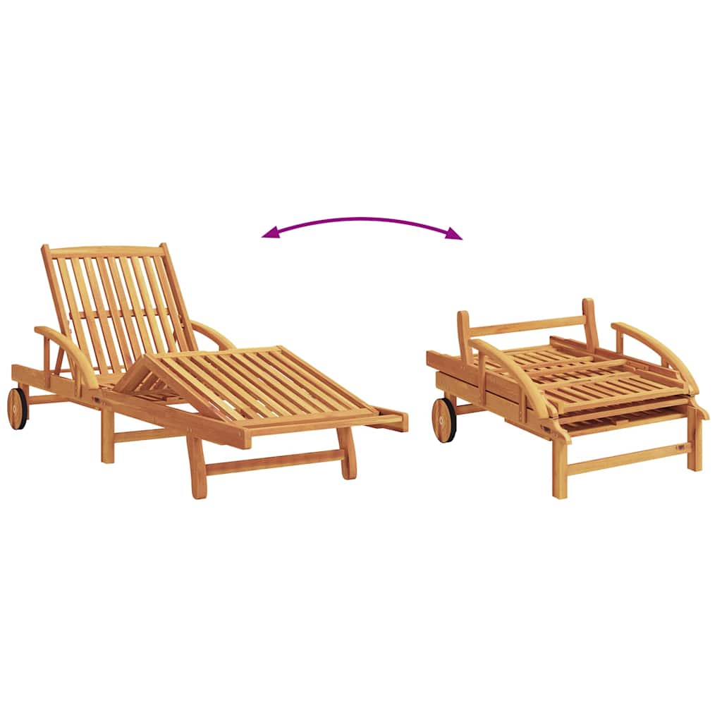 Solstol 3 Pcs Röd 200 X 67 X 84 Cm Massivt Akaciaträ