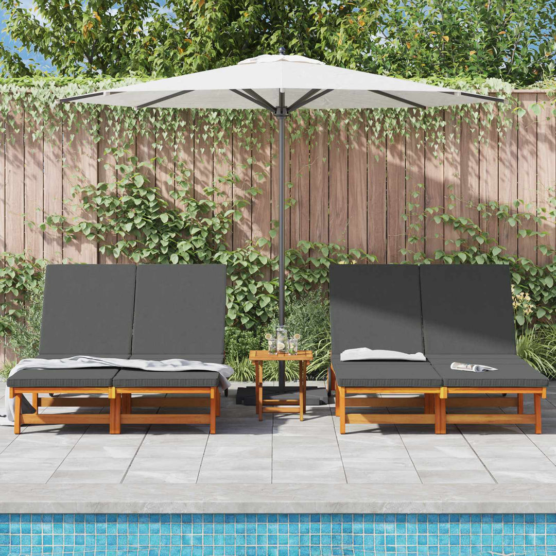 Solstol Brun 125 X 200 X 84 Cm Massivt Akaciaträ