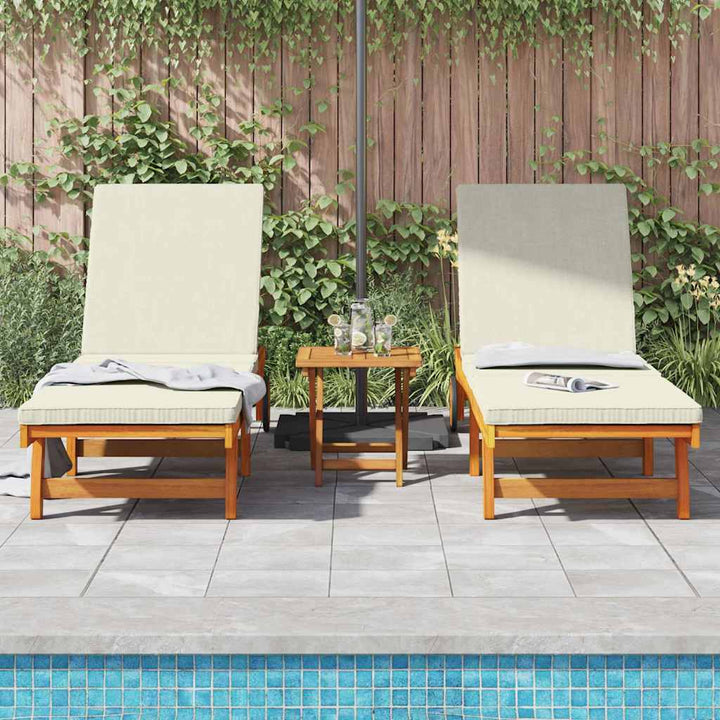 Solstol 2 Pcs Brun 65 X 199 X 84 Cm Massivt Akaciaträ