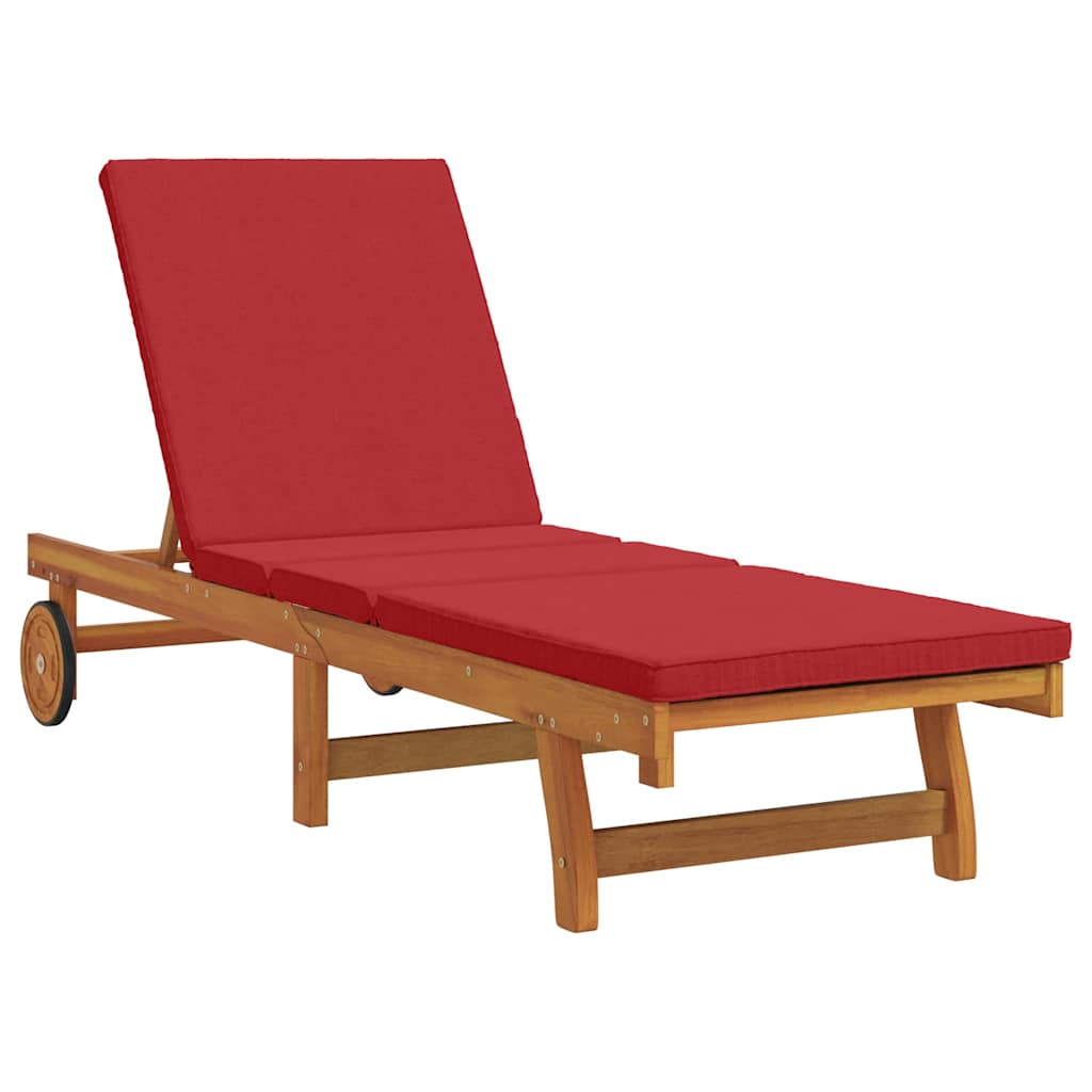 Solstol Reclining 1-Person 2 Pcs Brun Massivt Akaciaträ