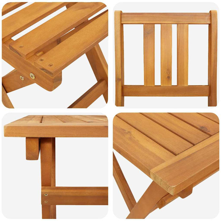 Trädgårds Bistro Set 5 Pcs Brun Massivt Akaciaträ