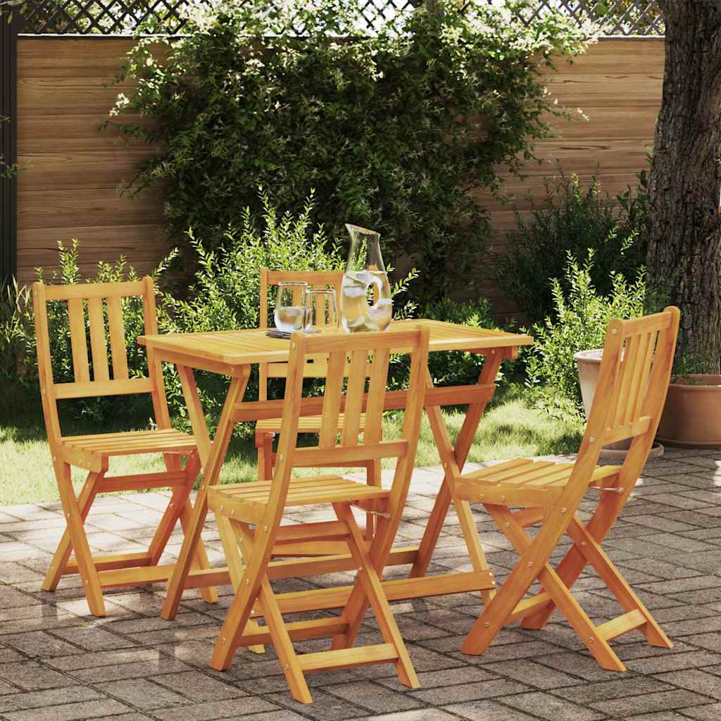 Trädgårds Bistro Set 5 Pcs Brun Massivt Akaciaträ
